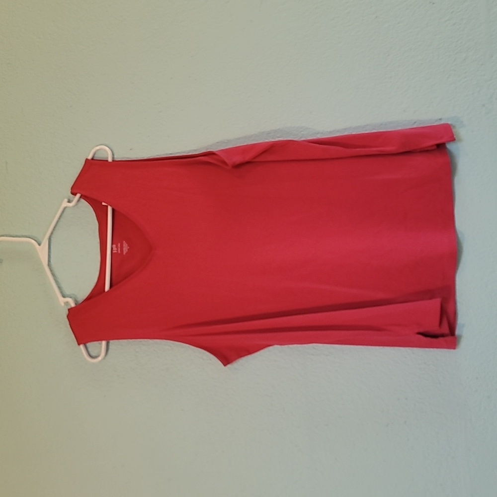 J. Jill perfect pima hot pink sleeveless V neck tee XL